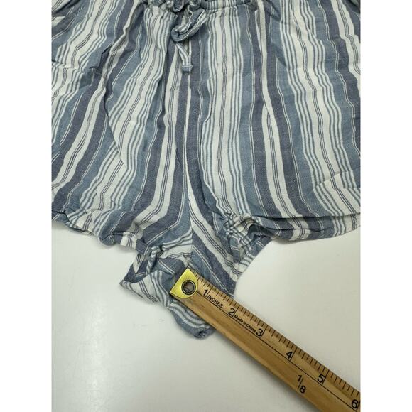 SO Juniors Shorts Size XL Blue Striped High Rise Soft Shortie Elastic Waist - Picture 9 of 11